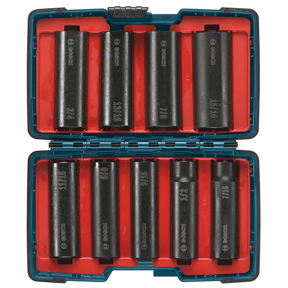 Robert Bosch Deep Socket Set with Driver 9 Piece 