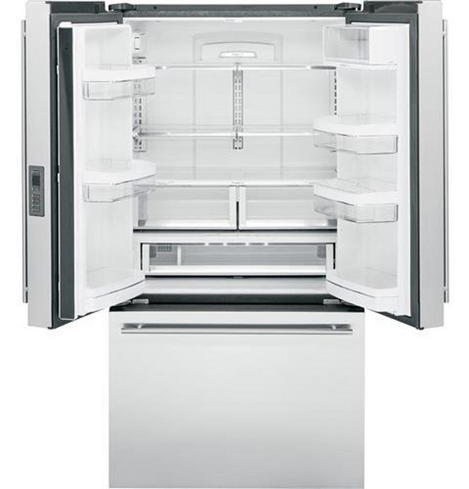 Monogram&reg; Stainless Steel 36 in. 15.93 cu. ft. Counter Depth French Door Refrigerator 