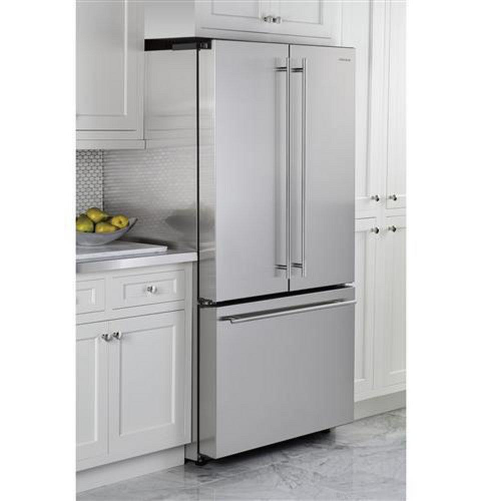 Monogram&reg; Stainless Steel 36 in. 15.93 cu. ft. Counter Depth French Door Refrigerator 