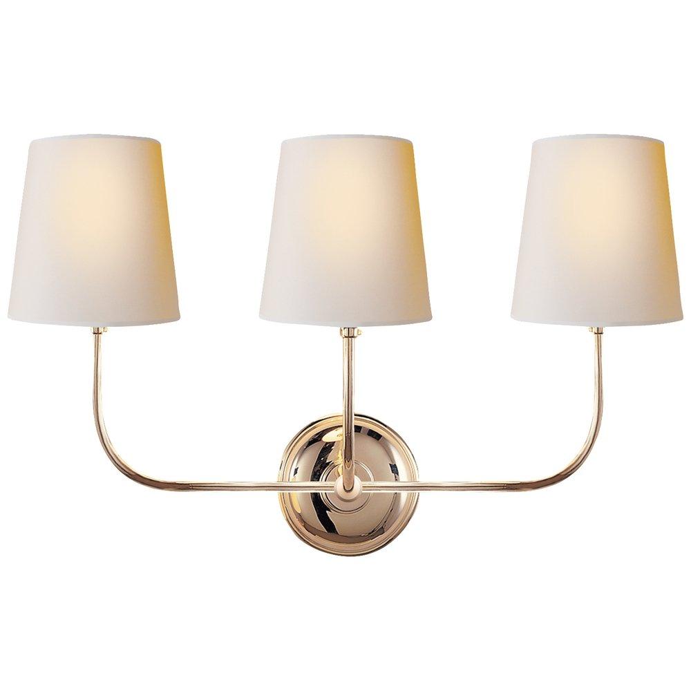 Visual Comfort & Co. Signature Polished Nickel 60W 3-Light Medium E-26 Wall Sconce 