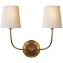 9 in. 40W 2-Light Wall Sconce in Hand-Rubbed Antique Brass