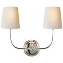 2-Light Decorative Wall Light in Polished Nickel