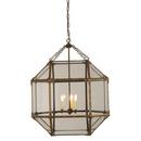 60W 3-Light Outdoor Hanging Lantern in Gilded Iron