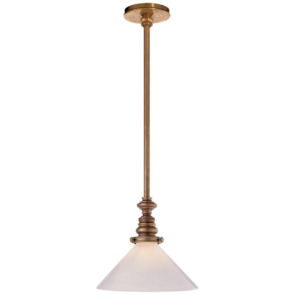Visual Comfort & Co. Signature Hand-Rubbed Antique Brass *CVR* BOSTON PEND HRAB W/ WHIT GLS 