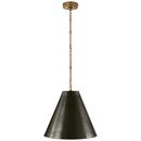 Visual Comfort & Co. Signature Hand-Rubbed Antique Brass 15 in. 100W 1-Light Medium E-26 Small Hanging Light 