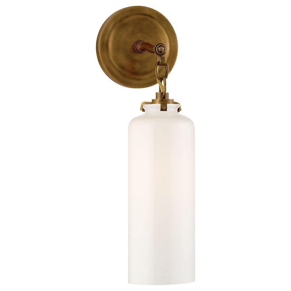 Visual Comfort & Co. Signature Hand-Rubbed Antique Brass 40W 1-Light Candelabra E-12 Small Wall Sconce 