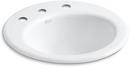 3-Hole 1-Bowl Lavatory Sink in White