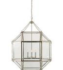 Visual Comfort & Co. Signature Polished Nickel 60W 3-Light Outdoor Hanging Lantern 