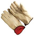 L Leather Lined Cowhide Driver Glove in Natural