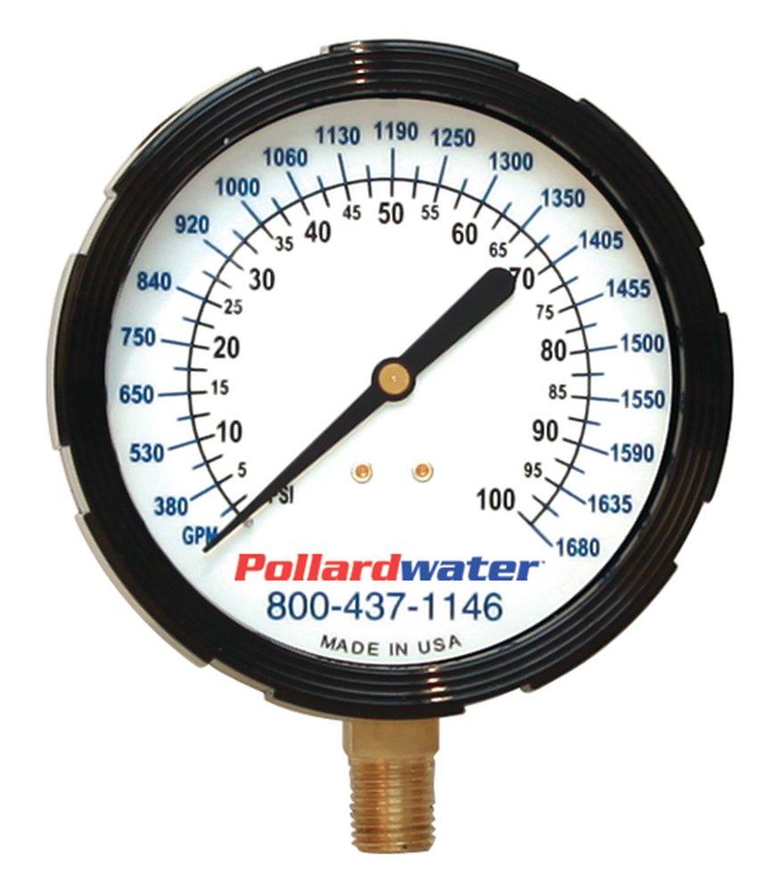 Thuemling Industrial Products 3-1/2 x 1/4 in. MNPT Brass and Stainless Steel Pressure Gauge 