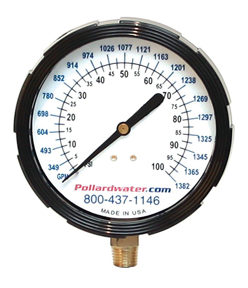 Thuemling Industrial Products 3-1/2 x 1/4 in. MNPT Brass and Stainless Steel Pressure Gauge 
