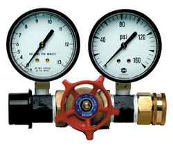 House Inspection Pressure Tester 160 psi Gauge and 0-13 gpm Gauge