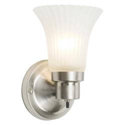60W 1-Light Wall Sconce in Satin Nickel