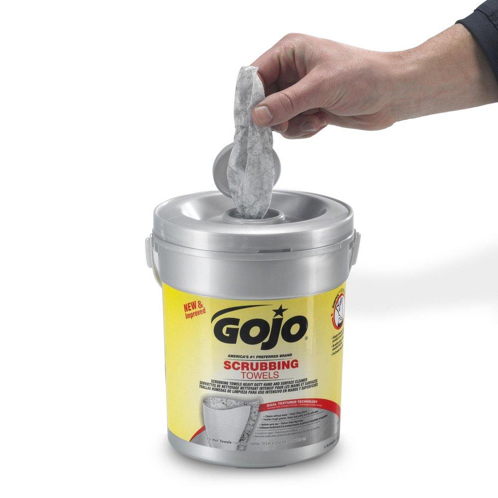 GOJO Grey Scrubbing Towels/Wipes for Hands and Surfaces 