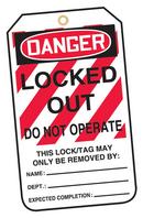 Accident Prevention Tag Plastic 6 x 3-1/2 in. 25/Pk - DANGER LOCKED OUT DO NOT OPERATE