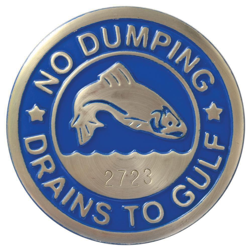 Almetek Industries Blue 4 in. Stainless Steel Drain Marker 