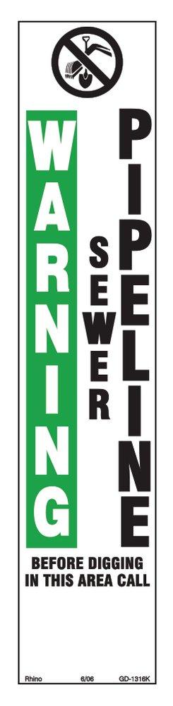 Repnet White Standard Sewer Pipeline Decal on White Background 