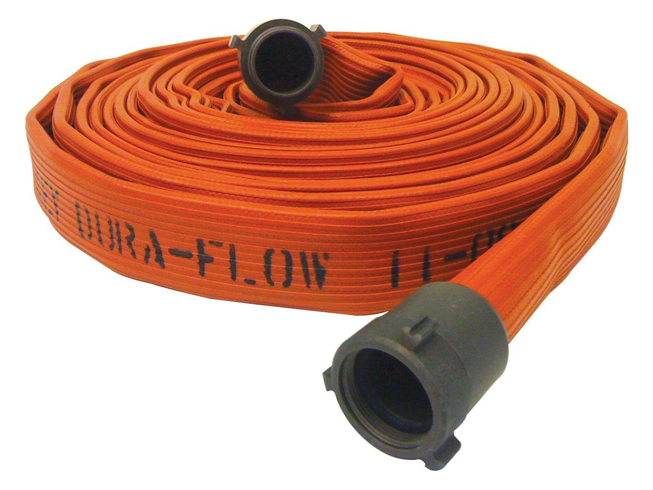 Abbott Rubber Co Inc Red 2-1/2 in. MNST x FNST Fire Protection Rubber Hose Assembly with Plastic Circular Woven and Aluminum Rocker Lug 