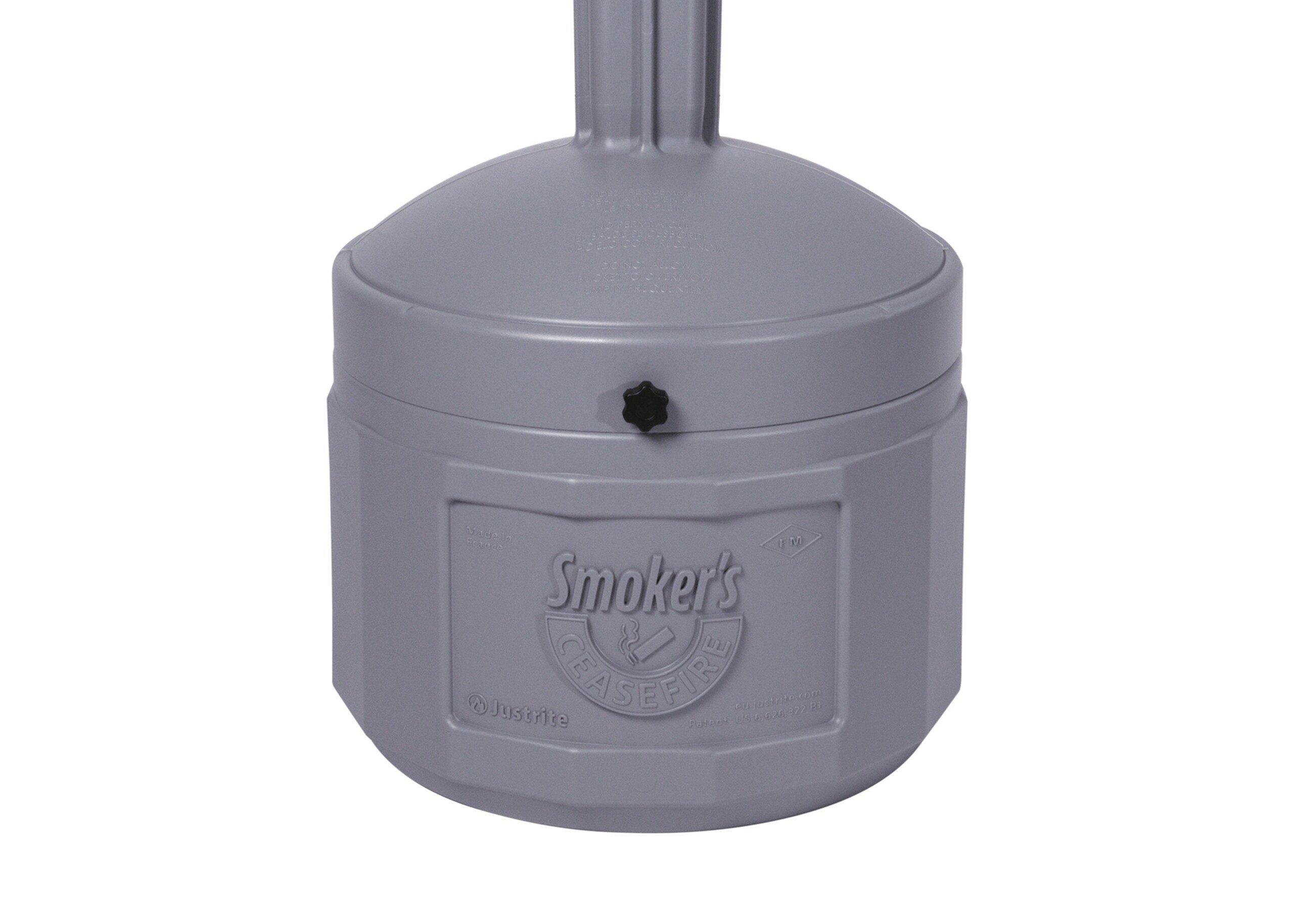 Justrite Pewter Grey Cigarette Butt Receptacle 