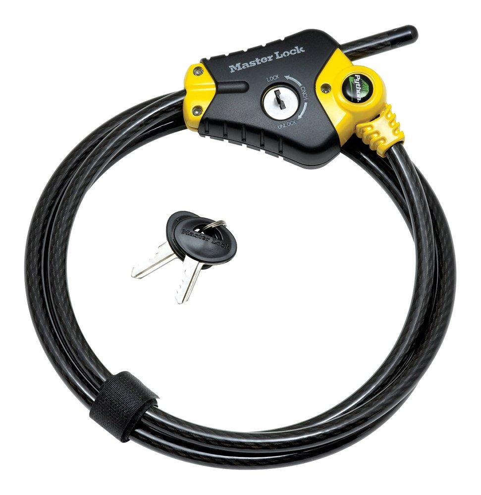 Master Lock Black 6 ft. Adjustable Cable Lock in Black and Yellow 