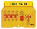4-Lock Padlock Lockout Station in Yellow