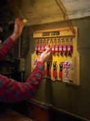 Master Lock Yellow 4-Lock Padlock Lockout Station 