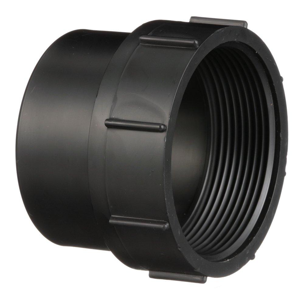 Black ABS DWV Fitting Cleanout Adapter 