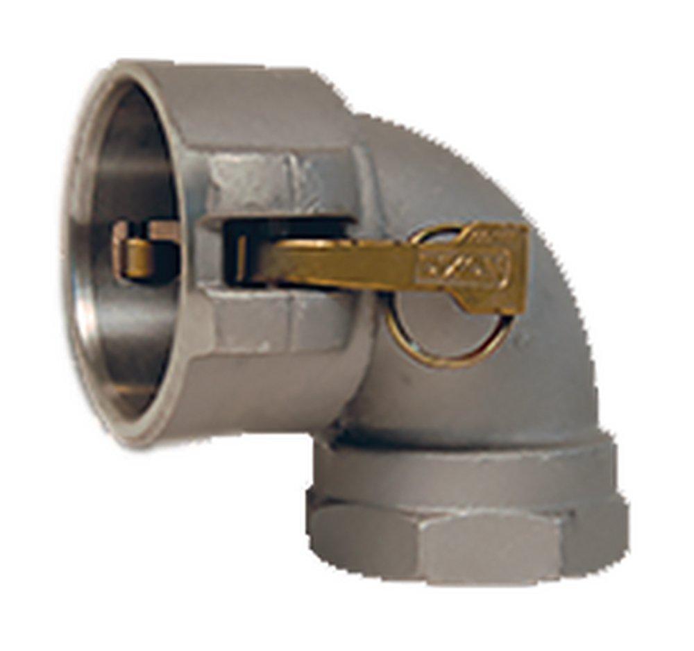 4 in. Female Coupler x Female Threaded Aluminum Part D 90 Degree