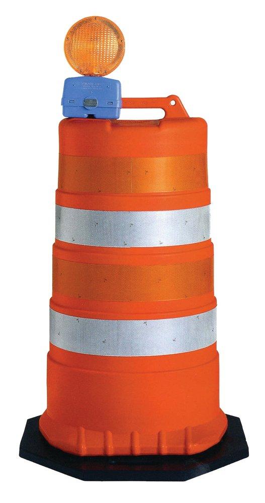 VizCon Hi-Viz Orange 36 in. Drum with 4 in. Reflective Sheeting 