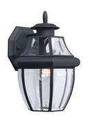 12 x 7-3/4 in. 100W 1-Light Outdoor Wall Lantern in Black