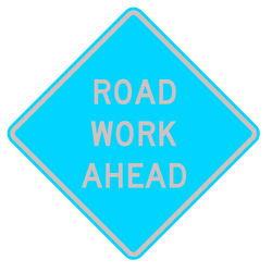 48 in. Reflective Overlay Compatible Vinyl Roll-Up Sign - ROAD WORK AHEAD