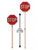 VizCon Red High-Intensity Reflective Stop/Slow Paddle with Telescoping 8 ft. Handle 