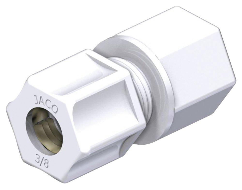 Opaque White FPT Straight Polypropylene Compression Coupling Connector 