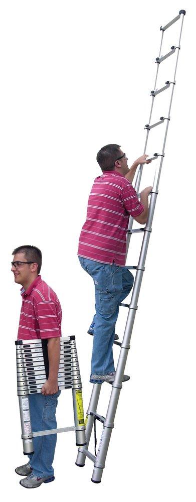 Vestil Manufacturing Aluminum and Molded Rubber Telescopic Ladder 