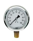 WIKA Black 4 x 1/4 in. NPT Aluminum Dial, Copper Alloy Movement, Plastic Pointer and Stainless Steel Pressure Gauge 