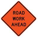 48 in. Non-Reflective Overlay Compatible Vinyl Roll-Up Sign - ROAD WORK AHEAD