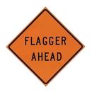 48 in. Reflective Vinyl Roll-Up Sign - FLAGGER AHEAD (Words)