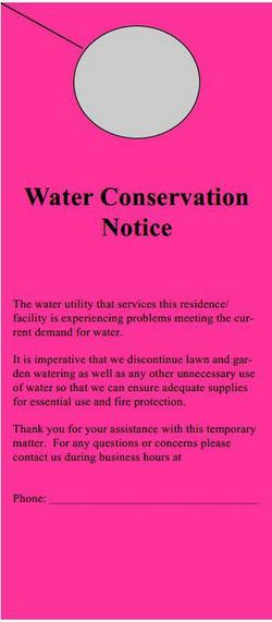 Pre-Printed Door Hangers - Water Conservation Notice, 100 per Pack in Fushsia
