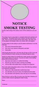 Pre-Printed Door Hangers - NOTICE SMOKE TESTING, 100 per Pack in Pink