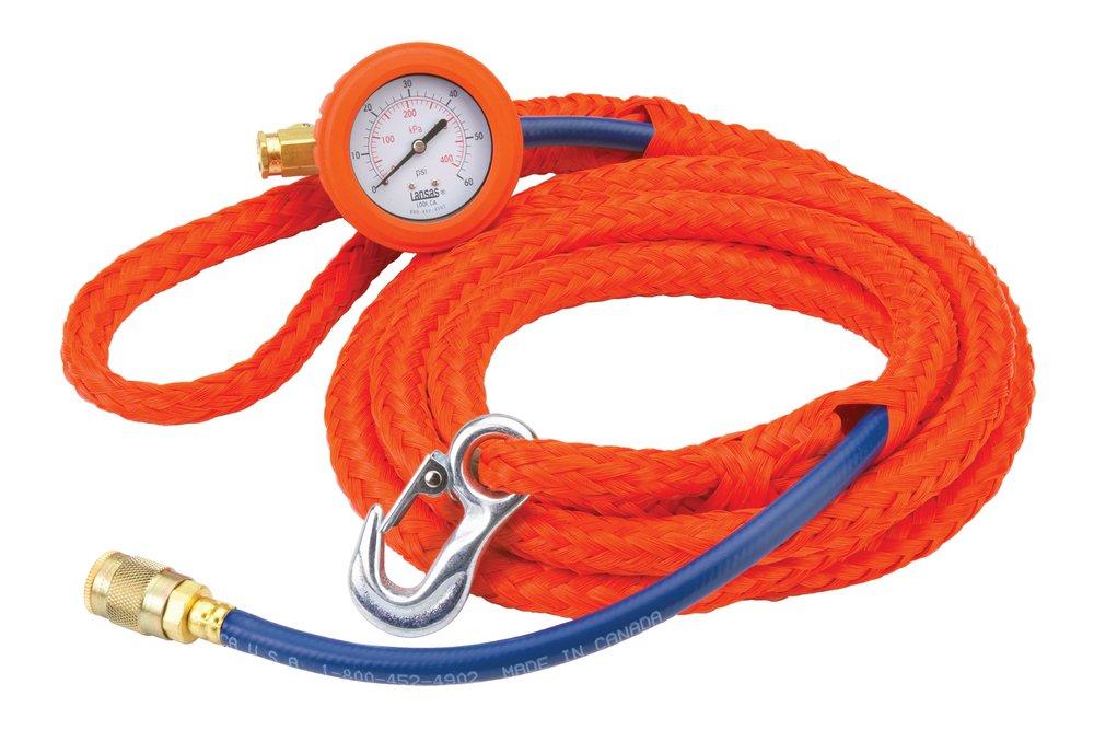 Blue 20 ft. Inflation Hose with Gauge Assembly 