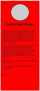 Pre-Printed Door Hangers - Notice Boil Water, 100 per Pack in Red