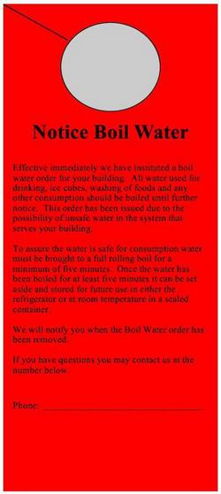 Pre-Printed Door Hangers - NOTICE Boil Water, 100 per Pack in Red