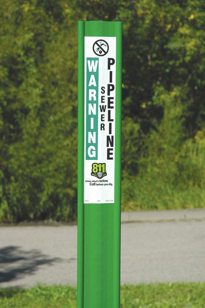 Rhino Green Warning Sewer Pipeline Rail Marker 