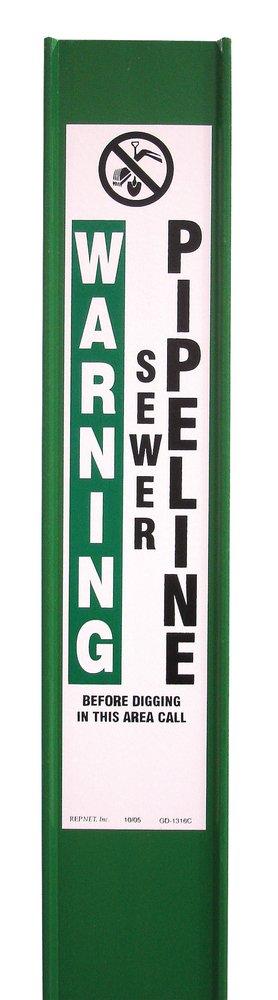 Rhino Green Warning Sewer Pipeline Rail Marker 