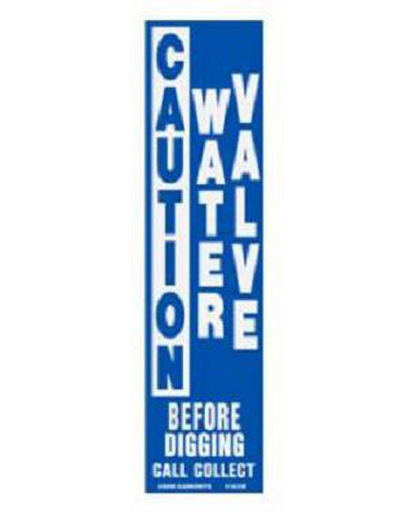 Rhino Blue Standard Decal Warning Water Valve 