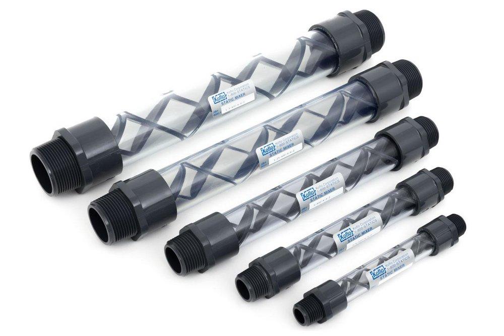 Koflo Corporation Clear MNPT 6-Element PVC Static Mixer in Clear 