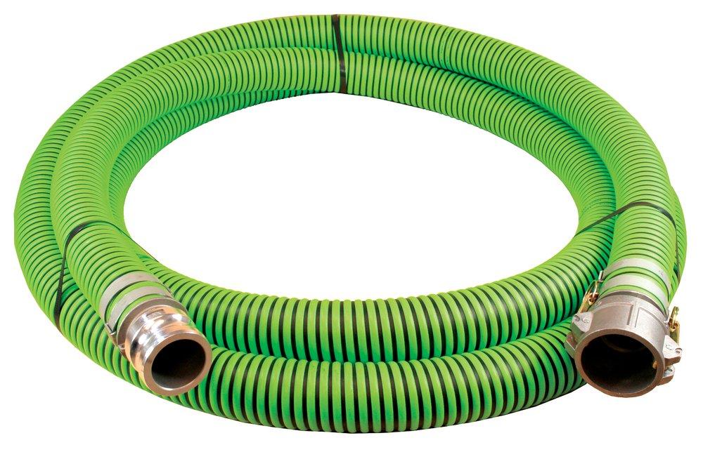 Abbott Rubber Co Inc Green 2 in. 50 psi NPSM Male x Female Quick Connect All Weather Suction Hose in Green and Black 