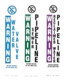 Rhino White Standard Decal Warning Water Valve 