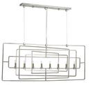Currey and Company Contemporary Silver Leaf 60W 8-Light Candelabra E-12 Base Rectangular Chandelier 