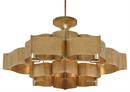 Currey and Company Antique Gold Leaf 6-Light 60W Candelabra E-12 Base Chandelier 